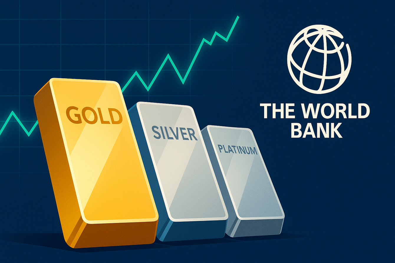 Global growth slashed in 70% of economies, but gold, silver, and platinum prices will ‘buck the broader trend, increasing by more than 30 percent in 2025’ – World Bank teaser image