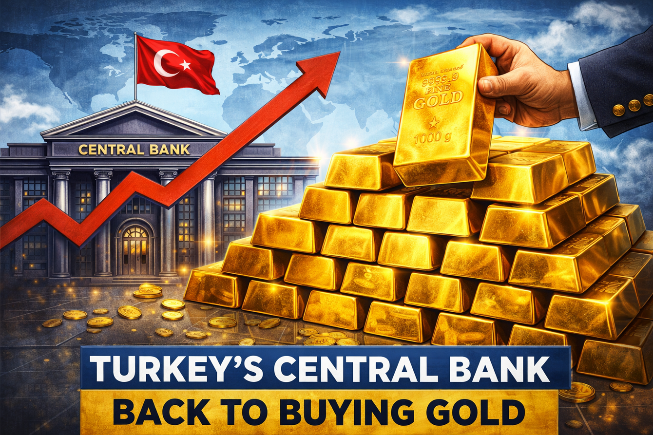 Turkey's central bank is back to buying gold after a 3-month selling spree teaser image