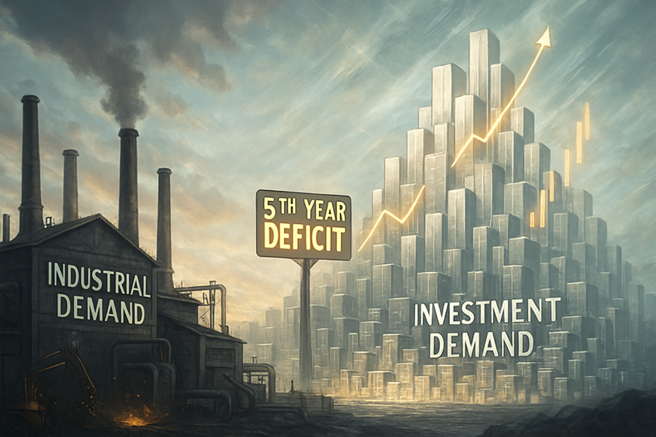 Silver faces fifth annual supply deficit as industrial demand slumps but investment surges - Silver Institute teaser image