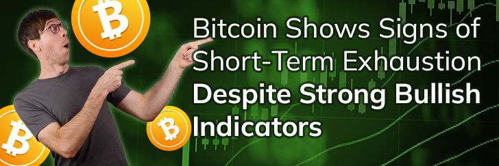 Bitcoin shows signs of short-term exhaustion despite strong bullish indicators teaser image