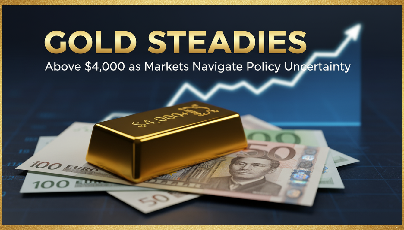 Gold steadies above $4,000 as markets navigate policy uncertainty teaser image