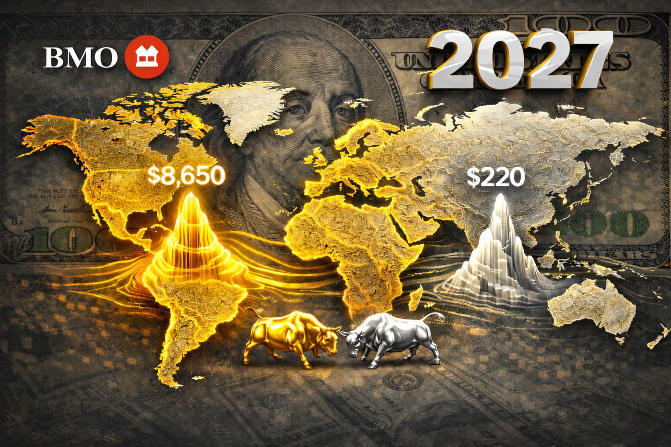 BMO bullish scenario sees gold at $8,650 and silver at $220 by 2027  teaser image