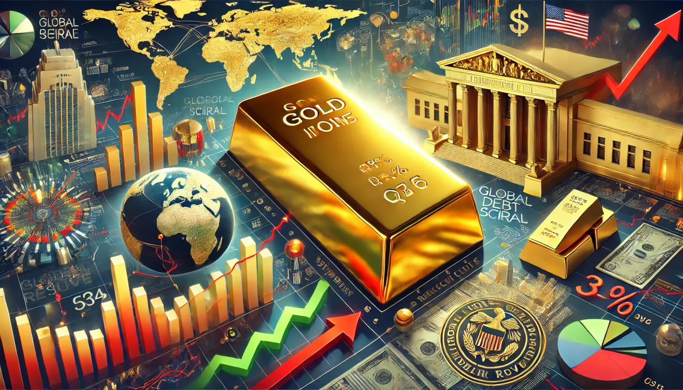 Gold is rising exponentially along with government debt teaser image