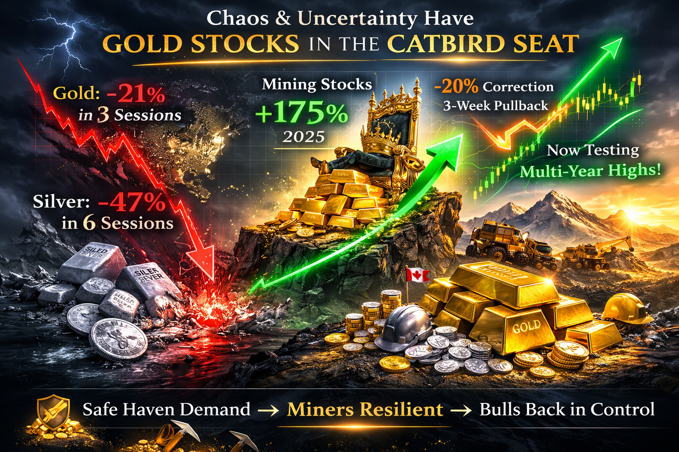 Chaos and uncertainty have gold stocks in the catbird seat teaser image
