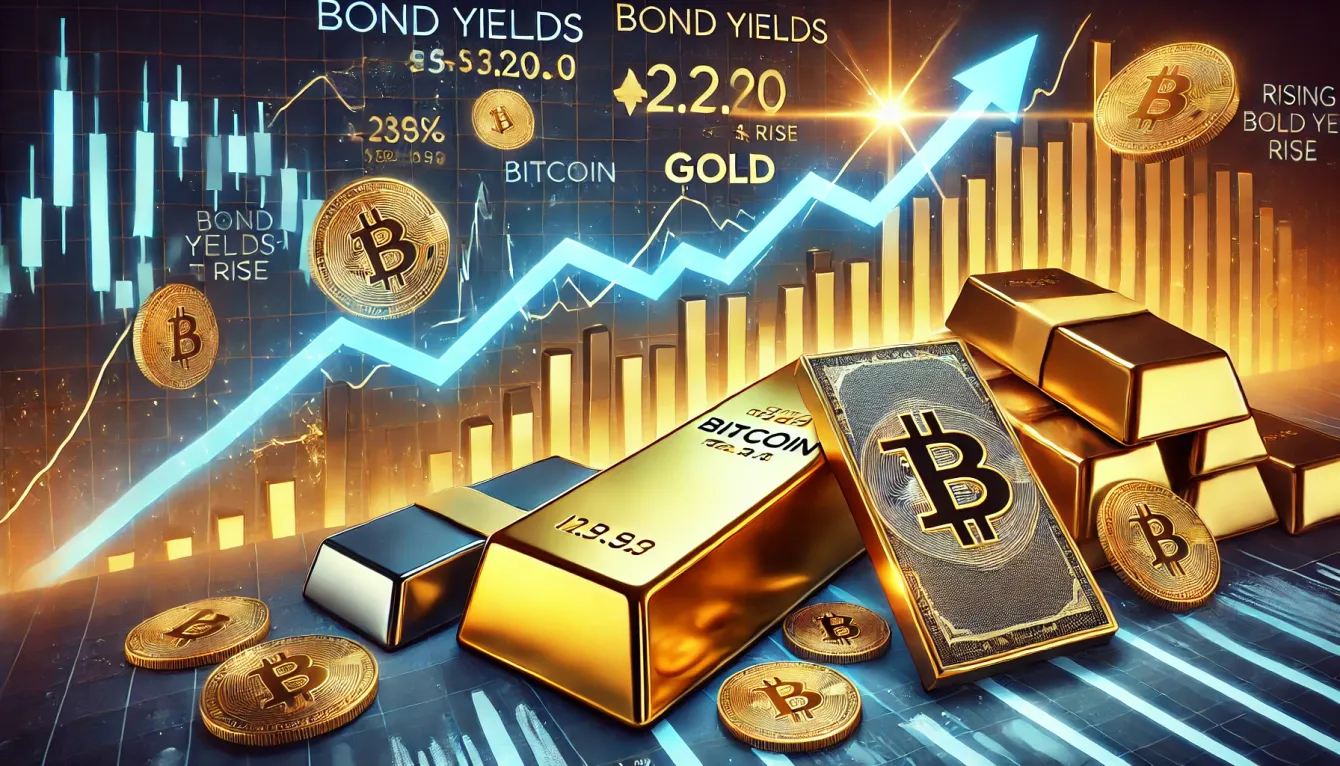 Rising bond yields weigh on stocks and Bitcoin; gold continues trek higher teaser image