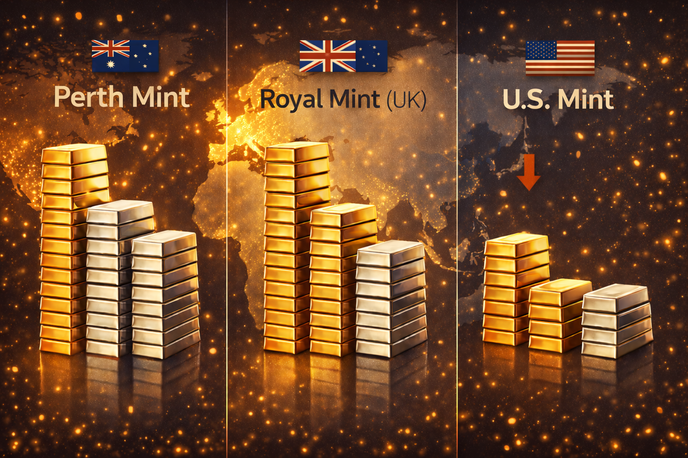 Perth Mint and British Royal Mint see solid bullion demand, U.S. Mint sees sharp decline teaser image