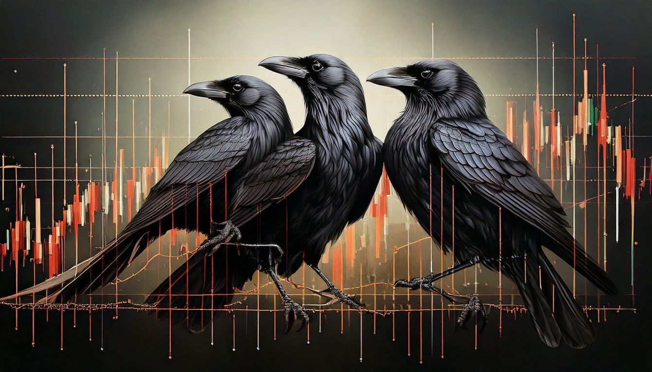 Gold forms a three red crows pattern teaser image