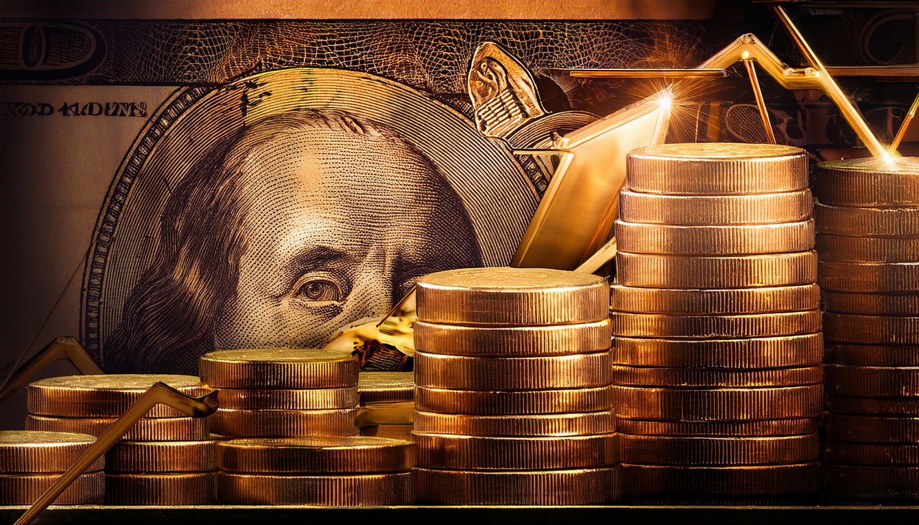 Gold gains, the dollar weakens as inflation cools to a four-year low teaser image